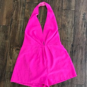 Hot pink halter romper